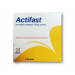 ACTIFAST 50 MG ( DICLOFENAC POTASSIUM ) POWDER FOR ORAL SOLUTION 6 SACHETS